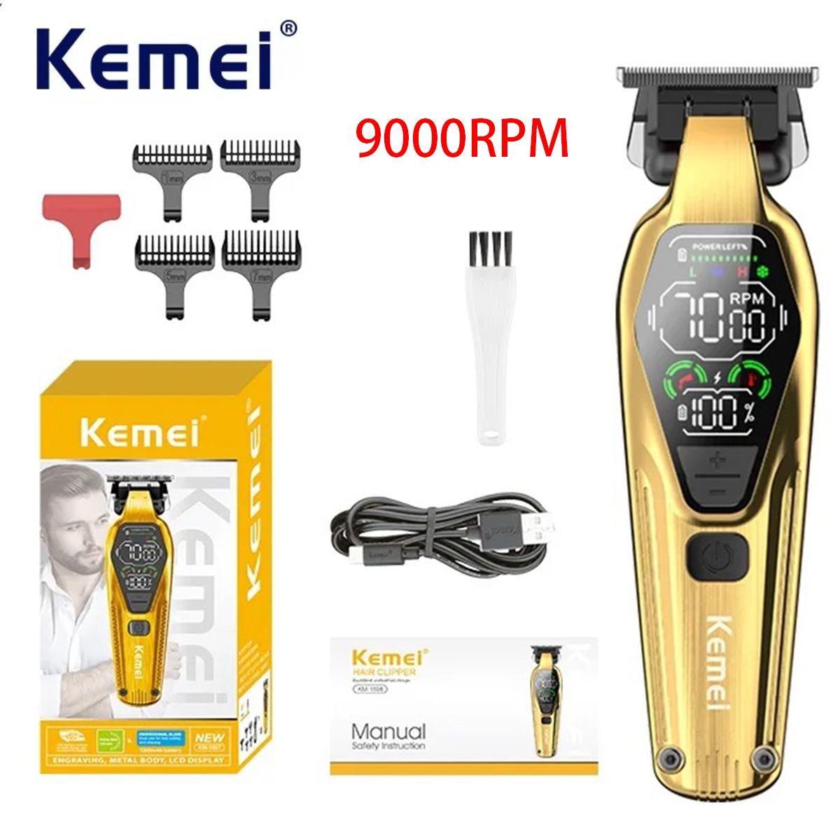 Grooming Men'S Eyebrows - Профессиональная машинка для стрижки волос Kemei